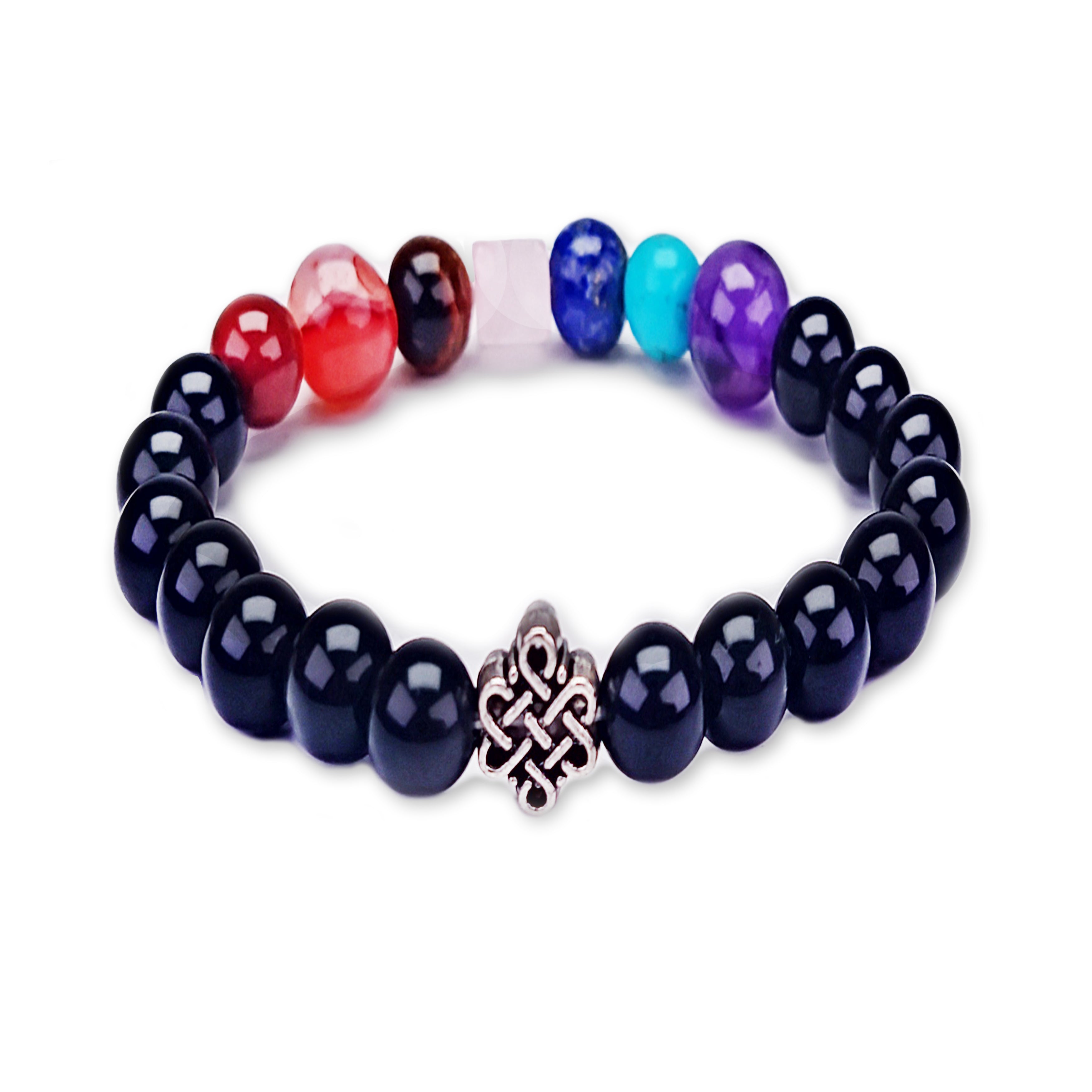 Reassuring 7 Chakra with Obsidian Bracelet