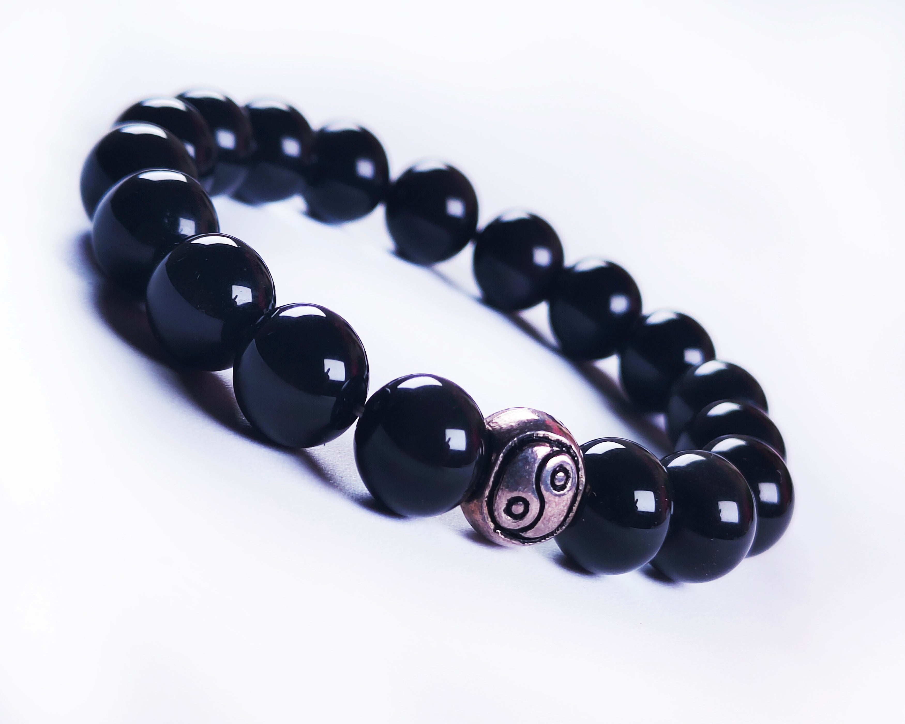 Calming Rose Quartz and Protecting Black Obsidian Bracelet