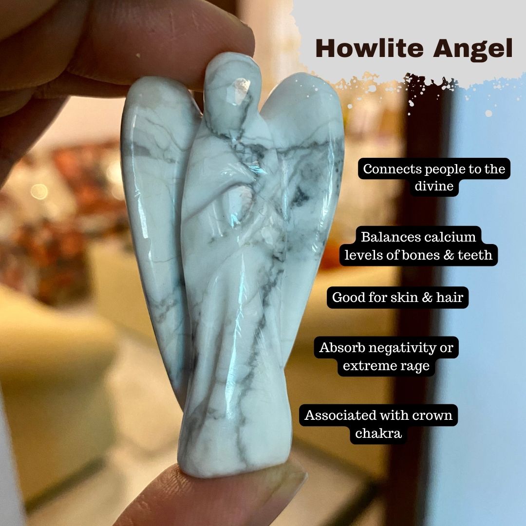 Anti-anger Howlite Angel ( Small )