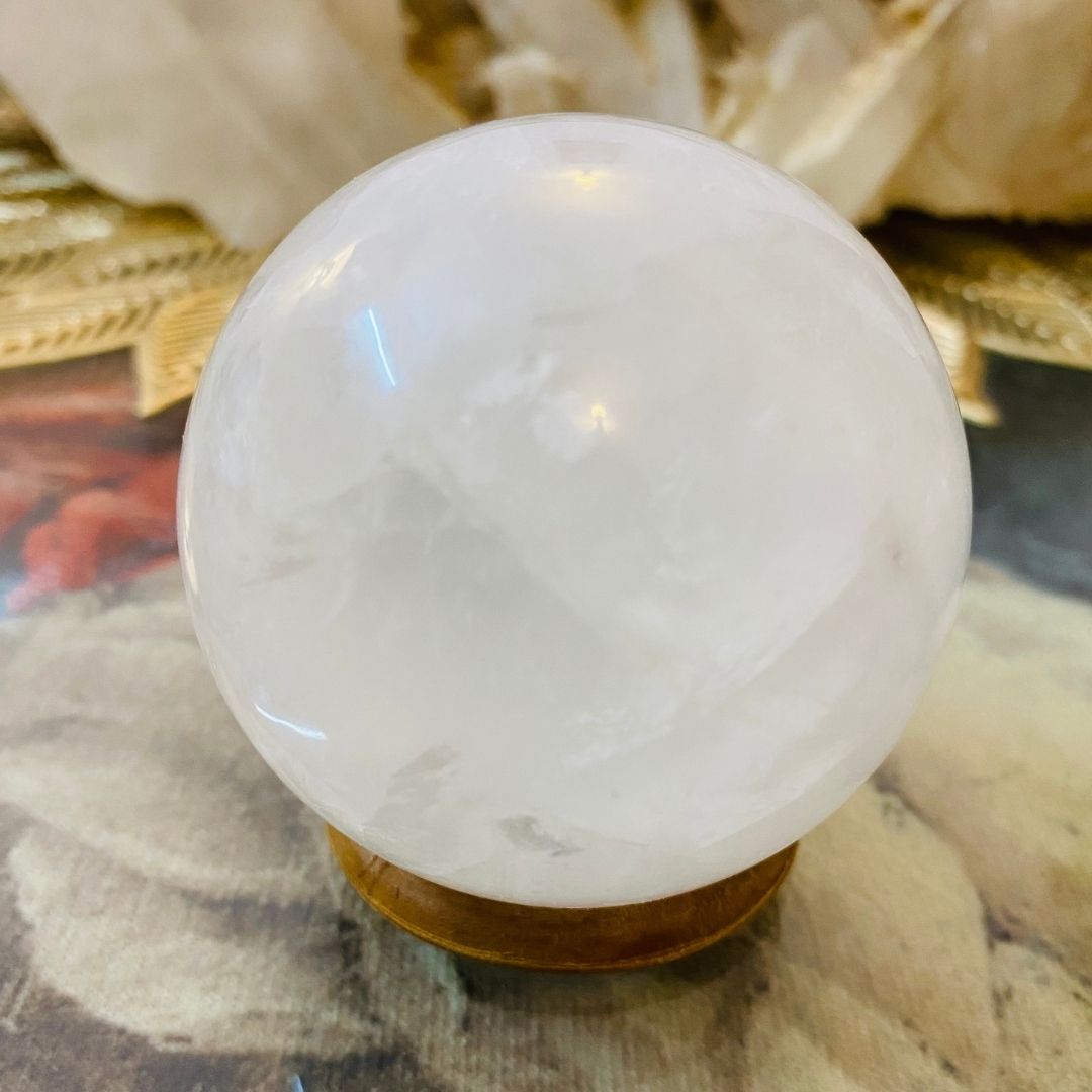 Positive Vibes Clear Quartz Sphere