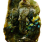 Siddhi Ganesh Carved On Raw Crystal Rock | Labradorite