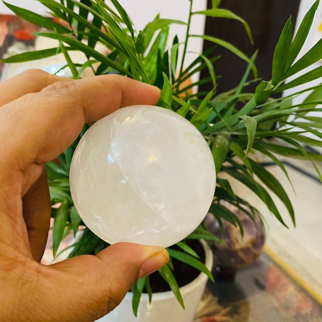 Positive Vibes Clear Quartz Sphere