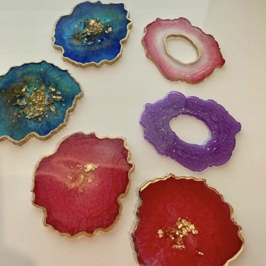 Yin & Yan Balance Chalcedony (Agate) Coasters