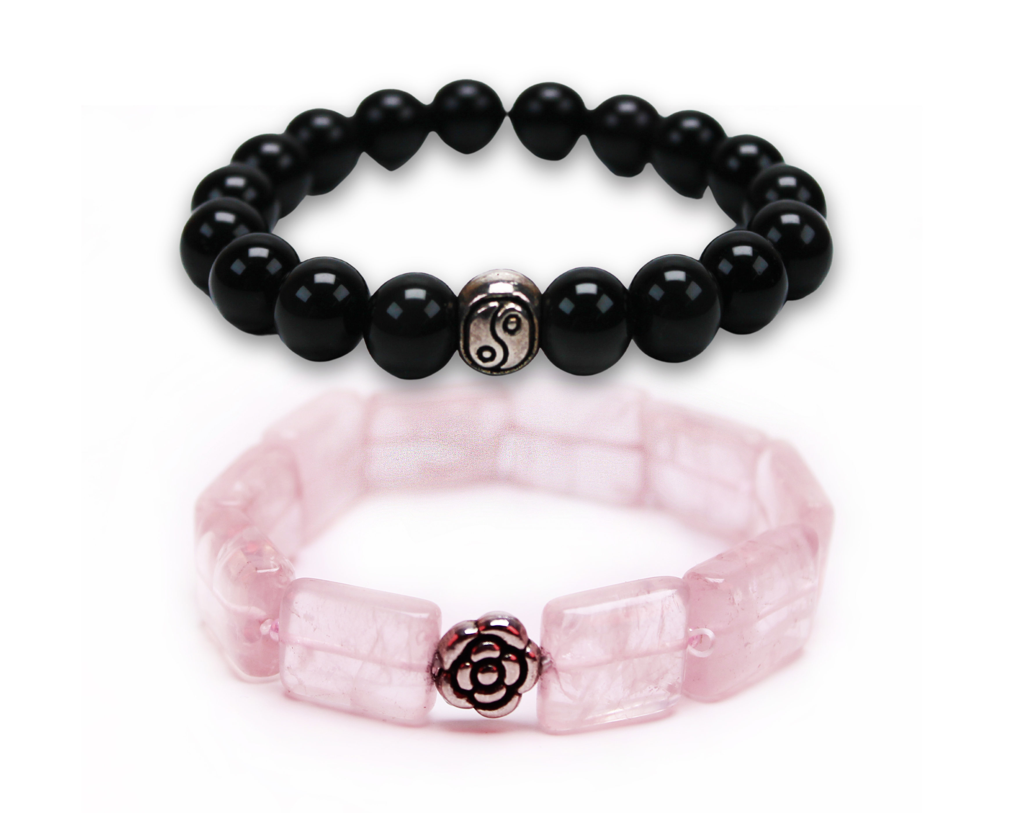 Calming Rose Quartz and Protecting Black Obsidian Bracelet