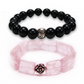 Calming Rose Quartz and Protecting Black Obsidian Bracelet